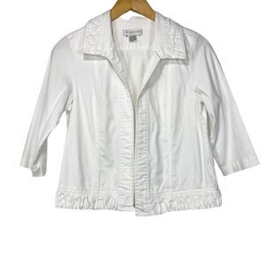 Christopher Banks White Open 3/4 sleeve Blazer